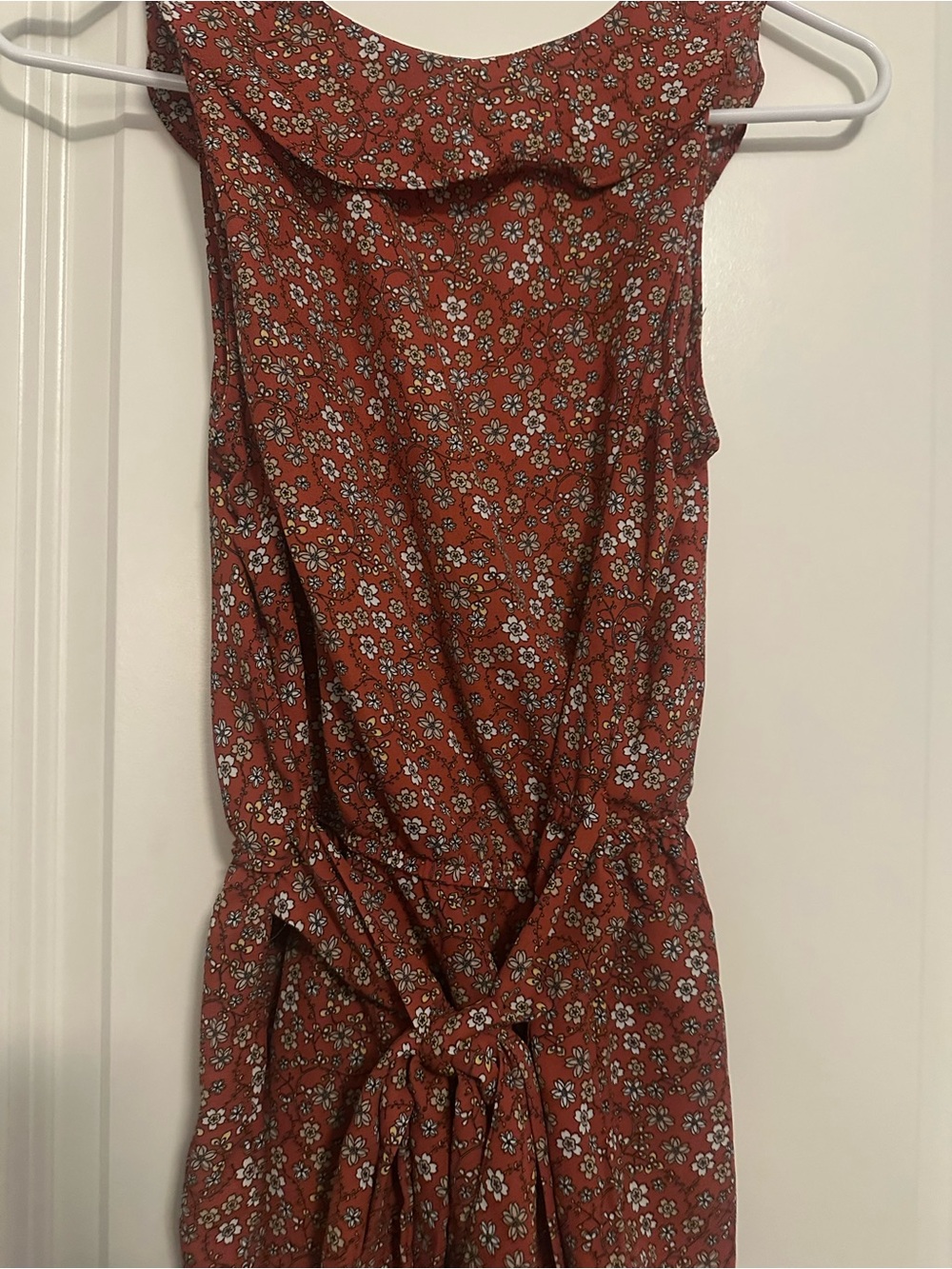 Max Studio Rust Floral Button-Front Top - Picture 4 of 4